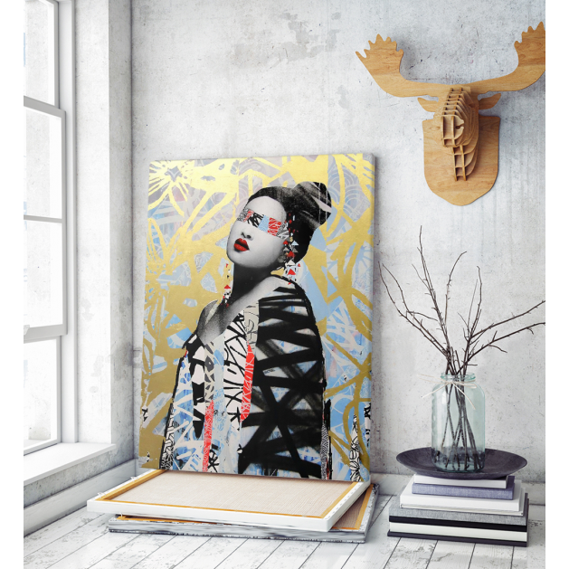 Πίνακας σε Καμβά : Gold Geisha Art
