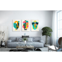 Σύνθεση Με Πίνακες Καμβάδες 60x40 - 3 Τεμάχια - Ethnic Abstract