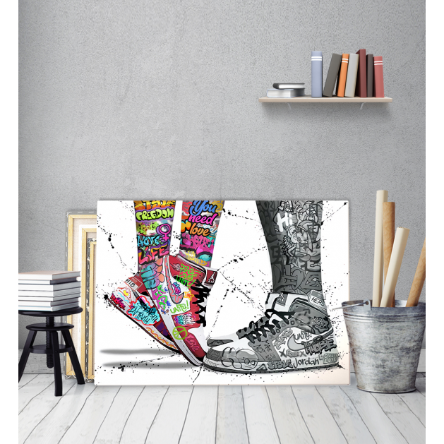 Πίνακας σε Καμβά : Graffiti Love Shoes