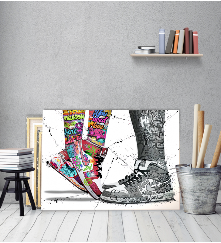 Πίνακας σε Καμβά : Graffiti Love Shoes