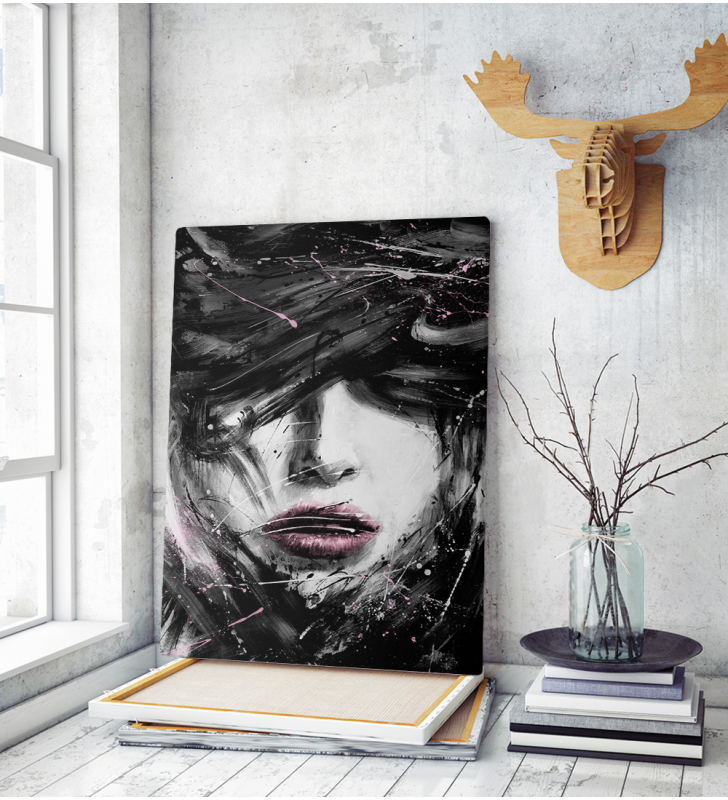 Πίνακας σε Καμβά : Abrstact mystery woman portrait