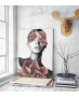 Πίνακας σε Καμβά : Pink Floral Portrait Woman