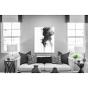 Πίνακας σε Καμβά : Black And White Lady Painting