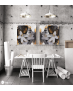 Σύνθεση Με Πίνακες Καμβάδες 60x60 - 2 Τεμάχια - Lady Gold Flowers