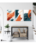 Σύνθεση Με Πίνακες Καμβάδες 60x40 - 3 Τεμάχια - Abstract Orange Synthesis