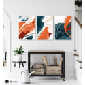 Σύνθεση Με Πίνακες Καμβάδες 60x40 - 3 Τεμάχια - Abstract Orange Synthesis