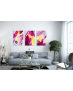 Σύνθεση Με Πίνακες Καμβάδες 60x40 - 3 Τεμάχια - Abstract Pink and Yellow Synthesis