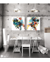 Σύνθεση Με Πίνακες Καμβάδες 60x60 - 2 Τεμάχια - Colorful Abstract Men Portrait