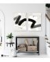 Σύνθεση με πίνακες Καμβάδες : Abstract Black and Beige Synthesis - 2 Τεμάχια 70x 50