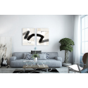Σύνθεση με πίνακες Καμβάδες : Abstract Black and Beige Synthesis - 2 Τεμάχια 70x 50
