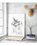Πίνακας σε Καμβά : Black and White Lady Figure
