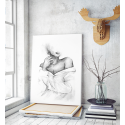 Πίνακας σε Καμβά : Black and White Lady Figure