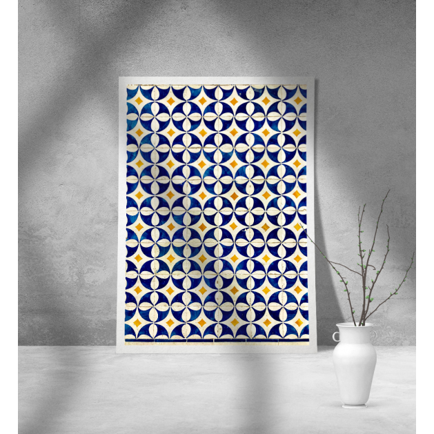 Εκτύπωση σε Αφίσα Χαρτί Blue-Yellow-Wthite Pattern