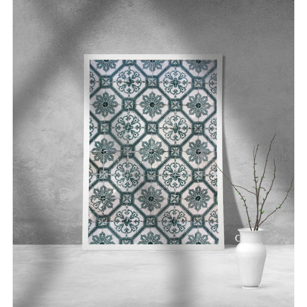 Εκτύπωση σε Αφίσα Χαρτί Blue-White Tile