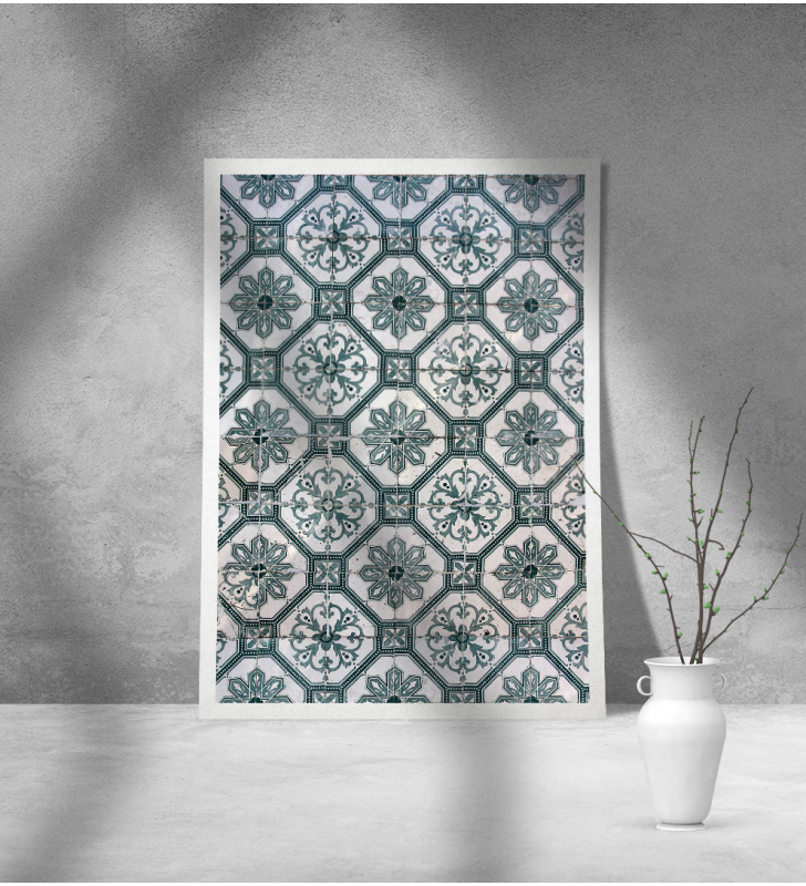 Εκτύπωση σε Αφίσα Χαρτί Blue-White Tile