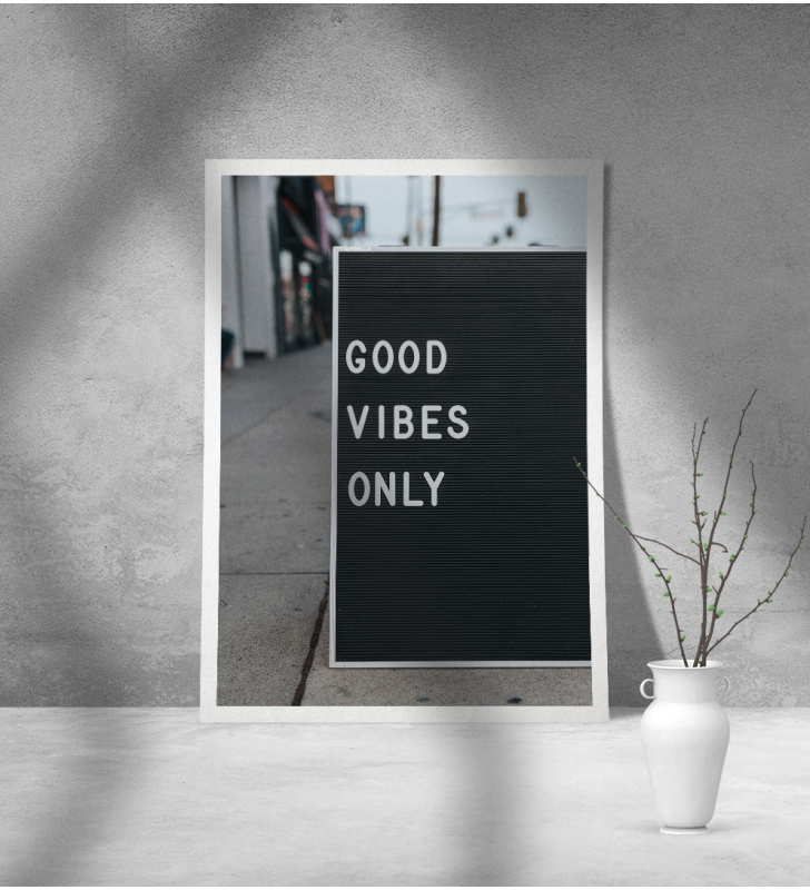 Εκτύπωση σε Αφίσα Χαρτί Good Vibes Only