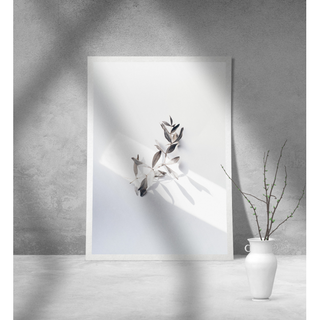 Εκτύπωση σε Αφίσα Χαρτί Minimal Olive Leaves