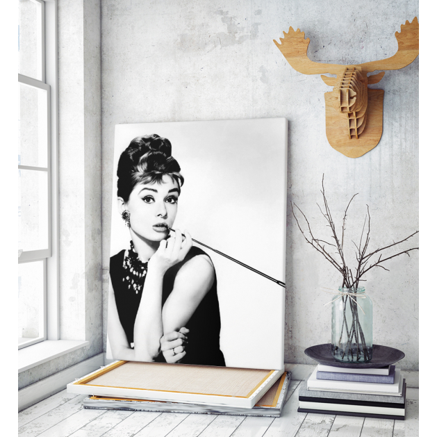 Πίνακας σε Καμβά : Audrey Hepburn B&W