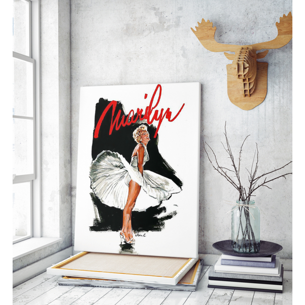 Πίνακας σε Καμβά : Marilyn White Dress