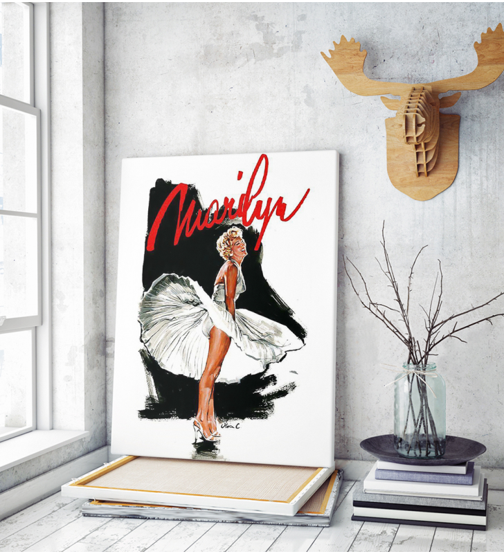 Πίνακας σε Καμβά : Marilyn White Dress