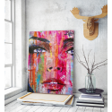 Πίνακας σε Καμβά : Newspaper Abstract Color Portrait