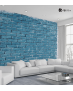 Αυτοκόλλητη Ταπετσαρία Τοίχου 3d : Blue Brick