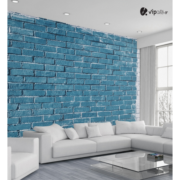 Αυτοκόλλητη Ταπετσαρία Τοίχου 3d : Blue Brick