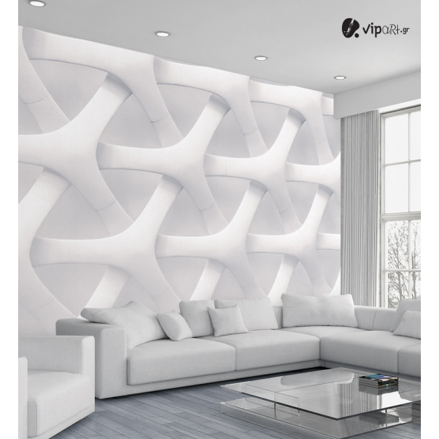 Αυτοκόλλητη Ταπετσαρία Τοίχου 3d : White Fiber
