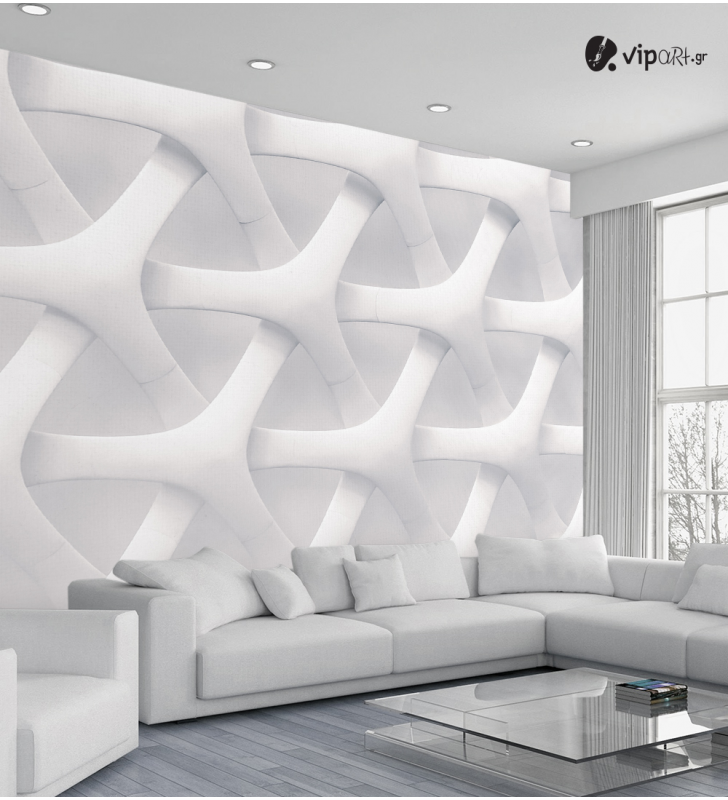 Αυτοκόλλητη Ταπετσαρία Τοίχου 3d : White Fiber