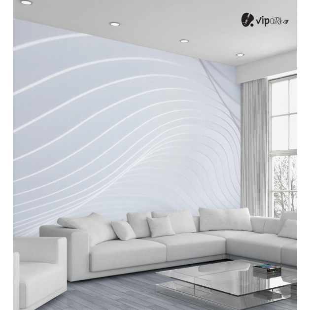 Αυτοκόλλητη Ταπετσαρία Τοίχου 3d : White Line Pattern