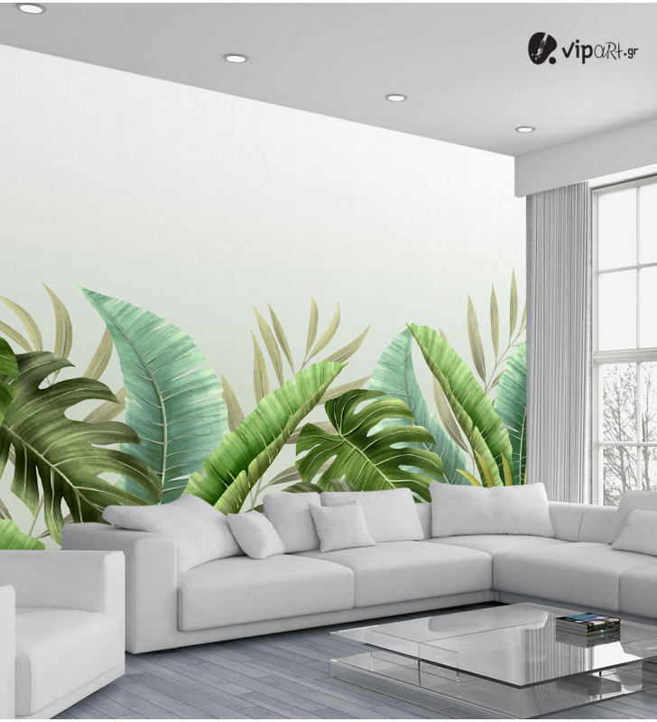 Αυτοκόλλητη Ταπετσαρία Τοίχου 3d : Exotic Leaves