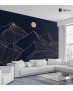Αυτοκόλλητη Ταπετσαρία Τοίχου 3d : Abstract Gold Line Art Vector