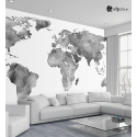 Αυτοκόλλητη Ταπετσαρία Τοίχου 3d : Watercolor Effect World Map
