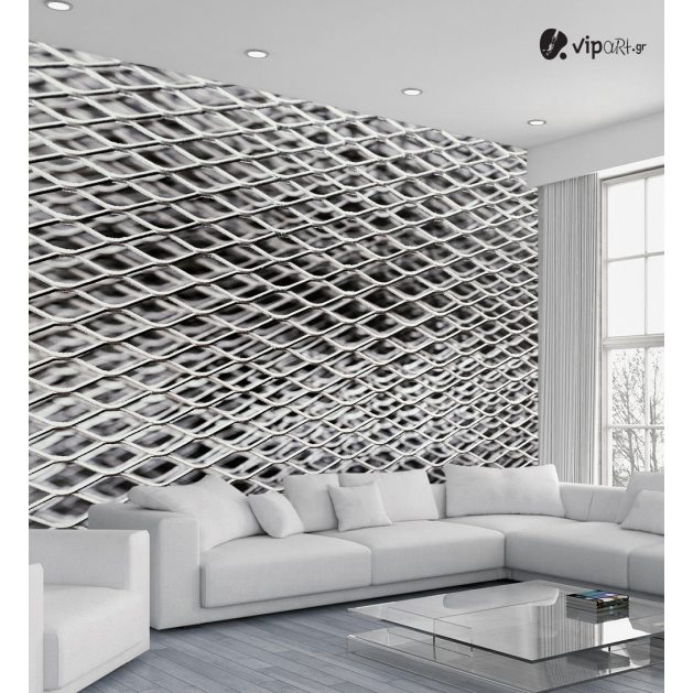 Αυτοκόλλητη Ταπετσαρία Τοίχου 3d : Wire Silver