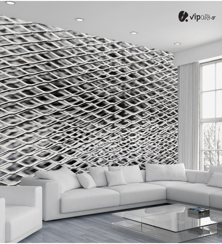 Αυτοκόλλητη Ταπετσαρία Τοίχου 3d : Wire Silver