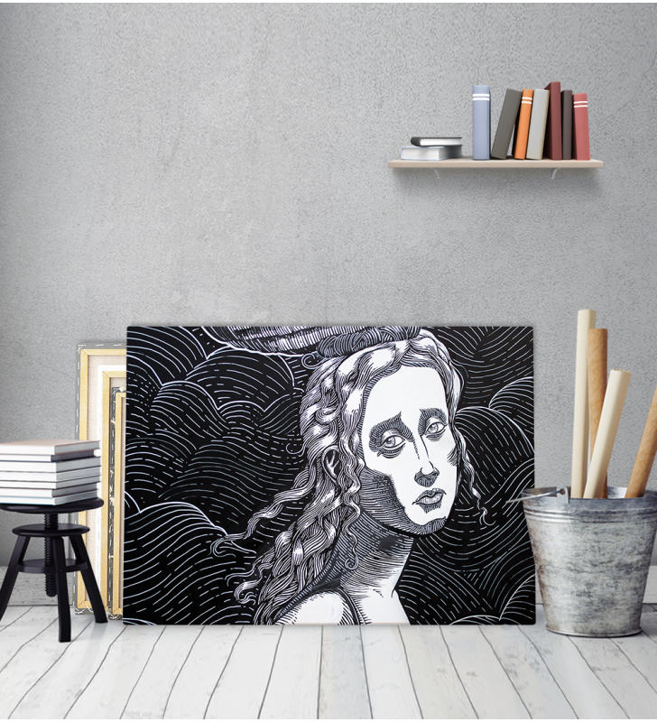 Πίνακας σε Καμβά : woman illustration painting
