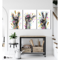 Σύνθεση Με Πίνακες Καμβάδες 60x40 - 3 Τεμάχια - Hand Art