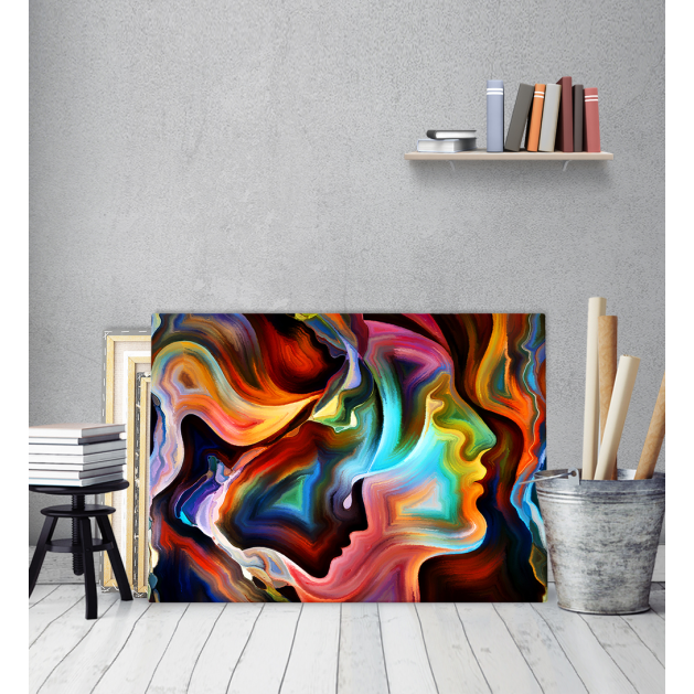 Πίνακας σε Καμβά : Paint faces abstract