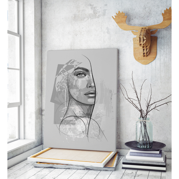 Πίνακας σε Καμβά : Young Woman in Sketch