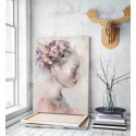 Πίνακας σε Καμβά : Flower head lady