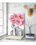 Πίνακας σε Καμβά : Black And White Lady with Blossom