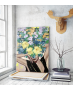 Πίνακας σε Καμβά : Lady With Blue Yellow and Orange Flowers