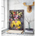 Πίνακας σε Καμβά : Colorful Flower Lady