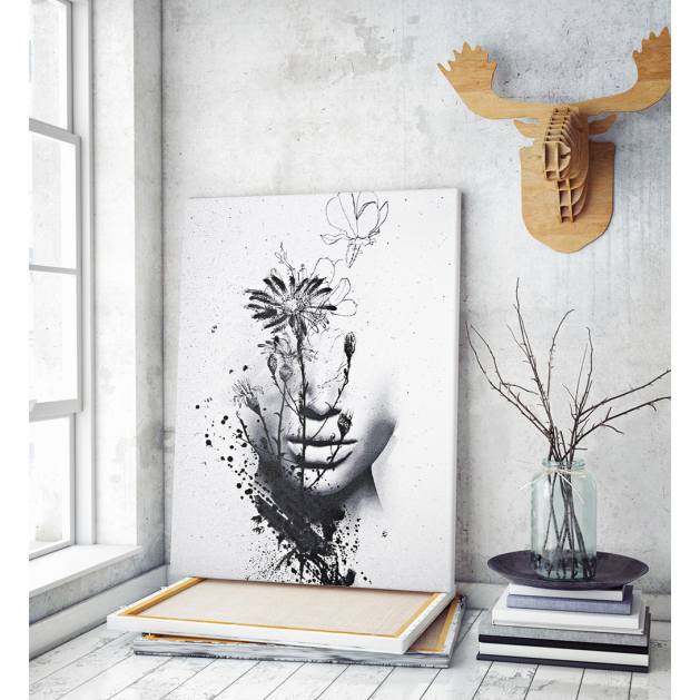 Πίνακας σε Καμβά : Black and White Ink Art