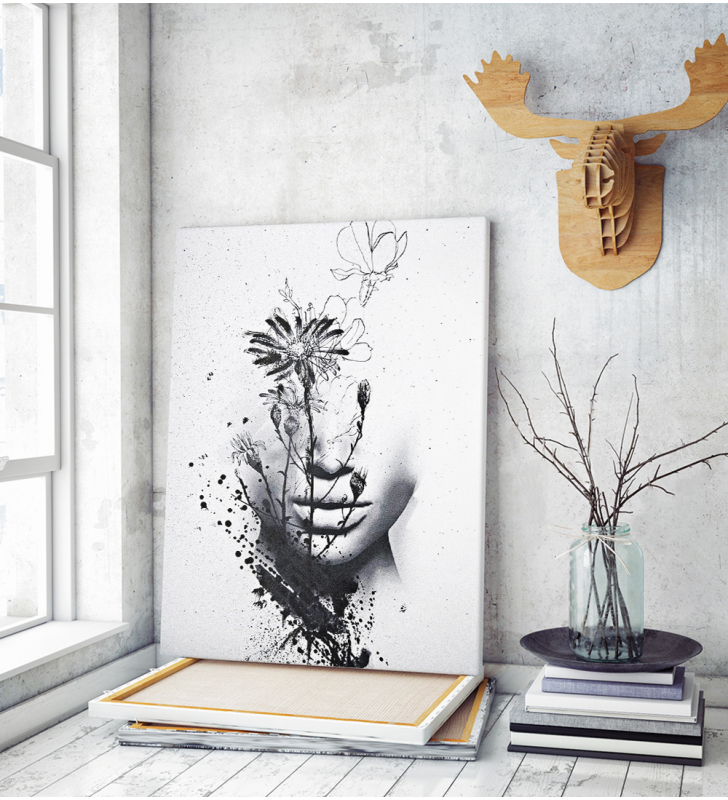Πίνακας σε Καμβά : Black and White Ink Art