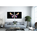 Σύνθεση Με Πίνακες Καμβάδες 60x60 - 2 Τεμάχια - Wings and Faces Abstract Synthesis