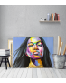 Πίνακας σε Καμβά : Abstract Colorful Woman Portrait