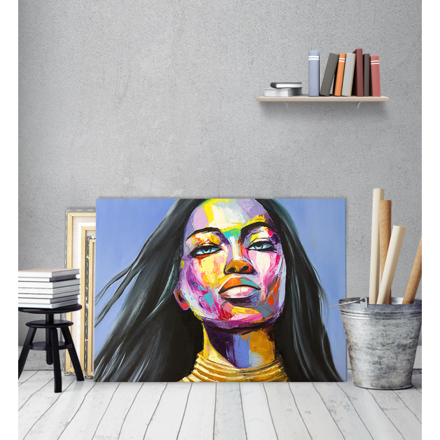 Πίνακας σε Καμβά : Abstract Colorful Woman Portrait