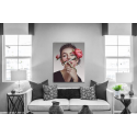 Πίνακας σε Καμβά : Surrealistic Woman Portrait With Flowers