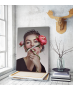 Πίνακας σε Καμβά : Surrealistic Woman Portrait With Flowers